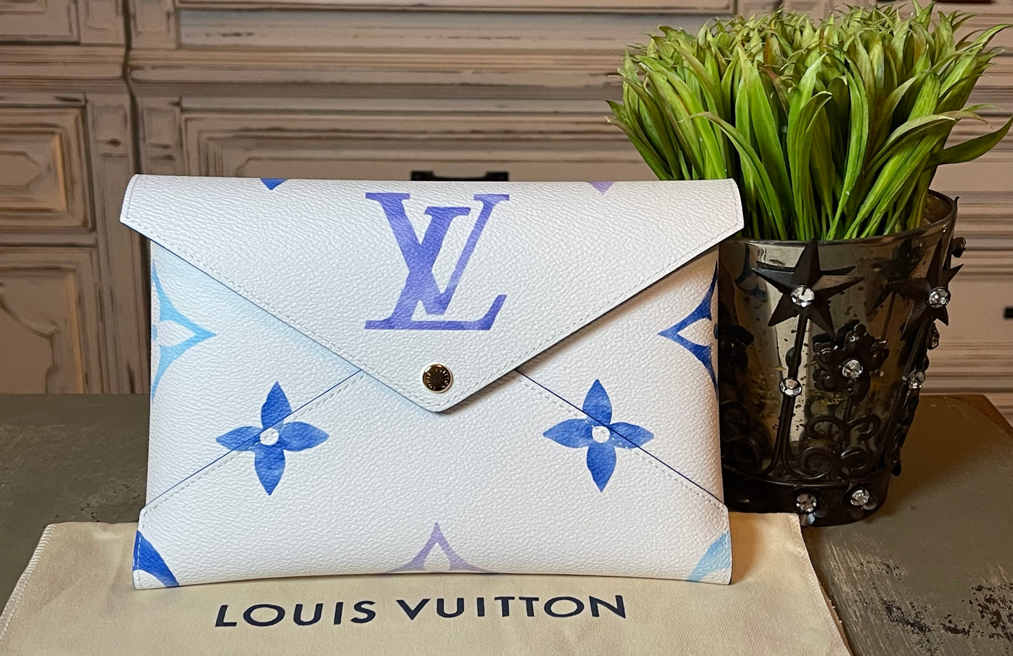 Louis Vuitton Monogram By The Pool Large Kirigami Pochette Blue Watercolor 2023