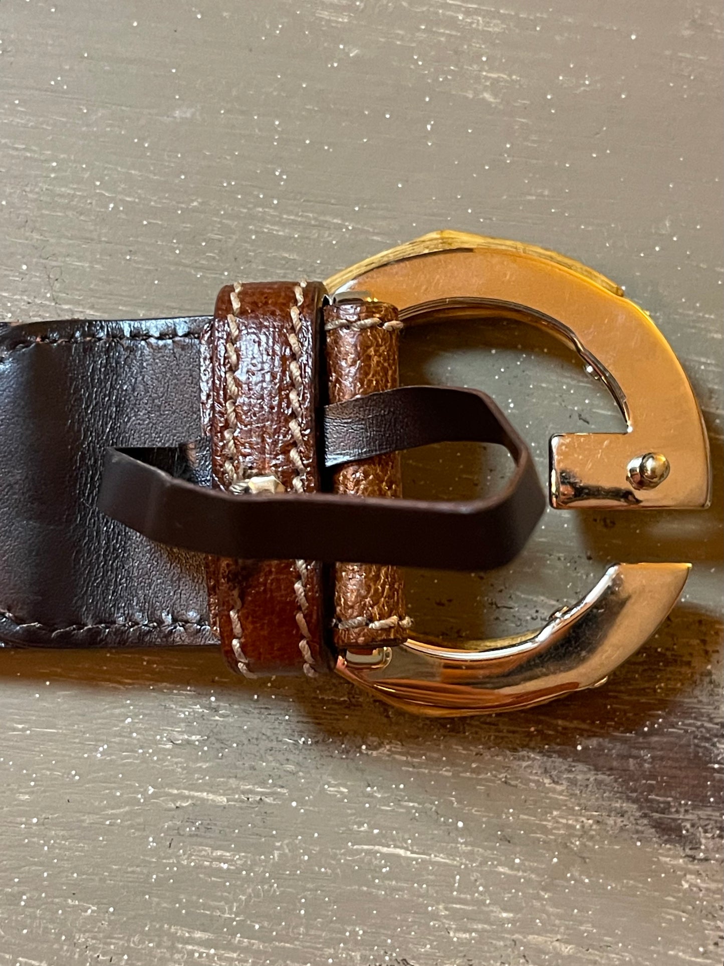 Gucci Monogram Ebony Bamboo G Logo Belt (80/32)